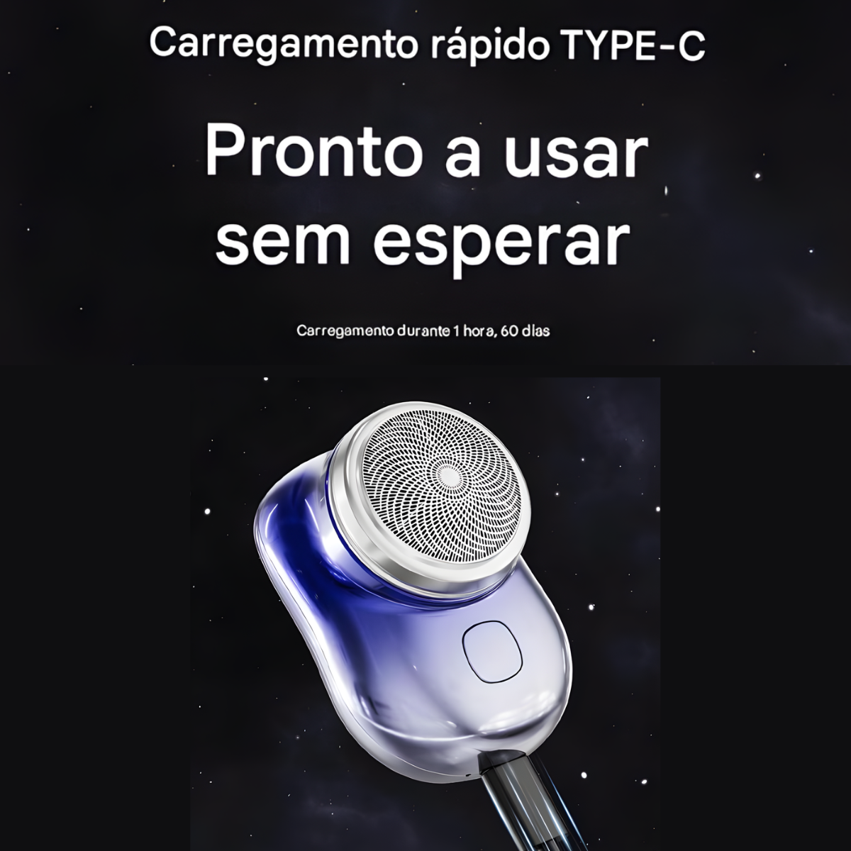 Atacado | Mini Barbeador Elétrico Portátil USB-C Recarregável à Prova d’Água
