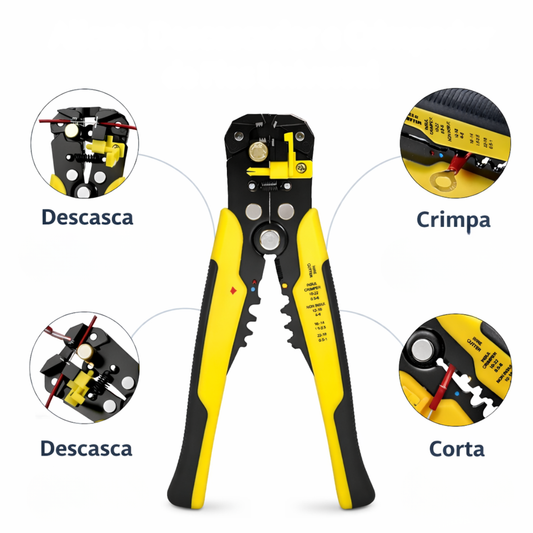 Atacado | Alicate Descascador e Crimpador de Fios Automático 3 em 1 para Eletricista