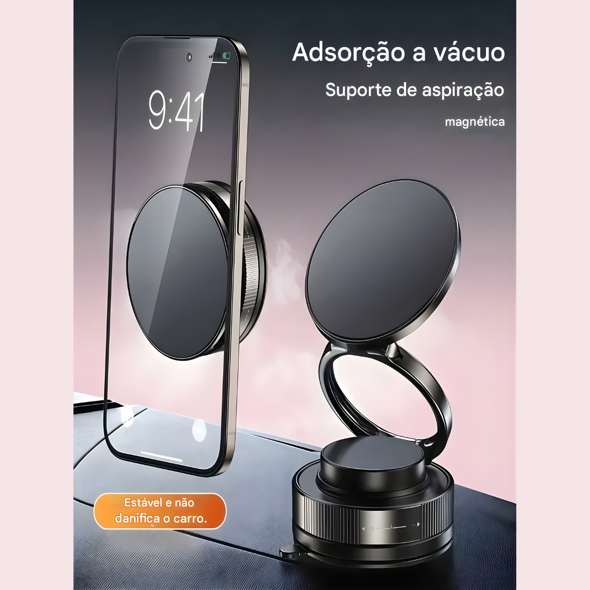 Atacado | Suporte Magnético para Celular com Ventosa Elétrica a Vácuo Recarregável