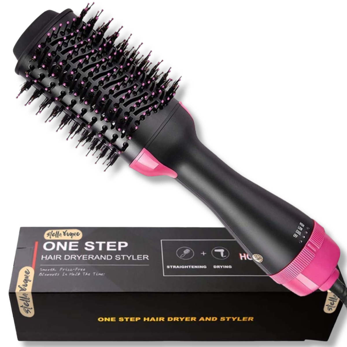 Atacado | Escova Secadora 3 em 1 Modeladora Profissional com Íons Anti-Frizz e Controle de Temperatura