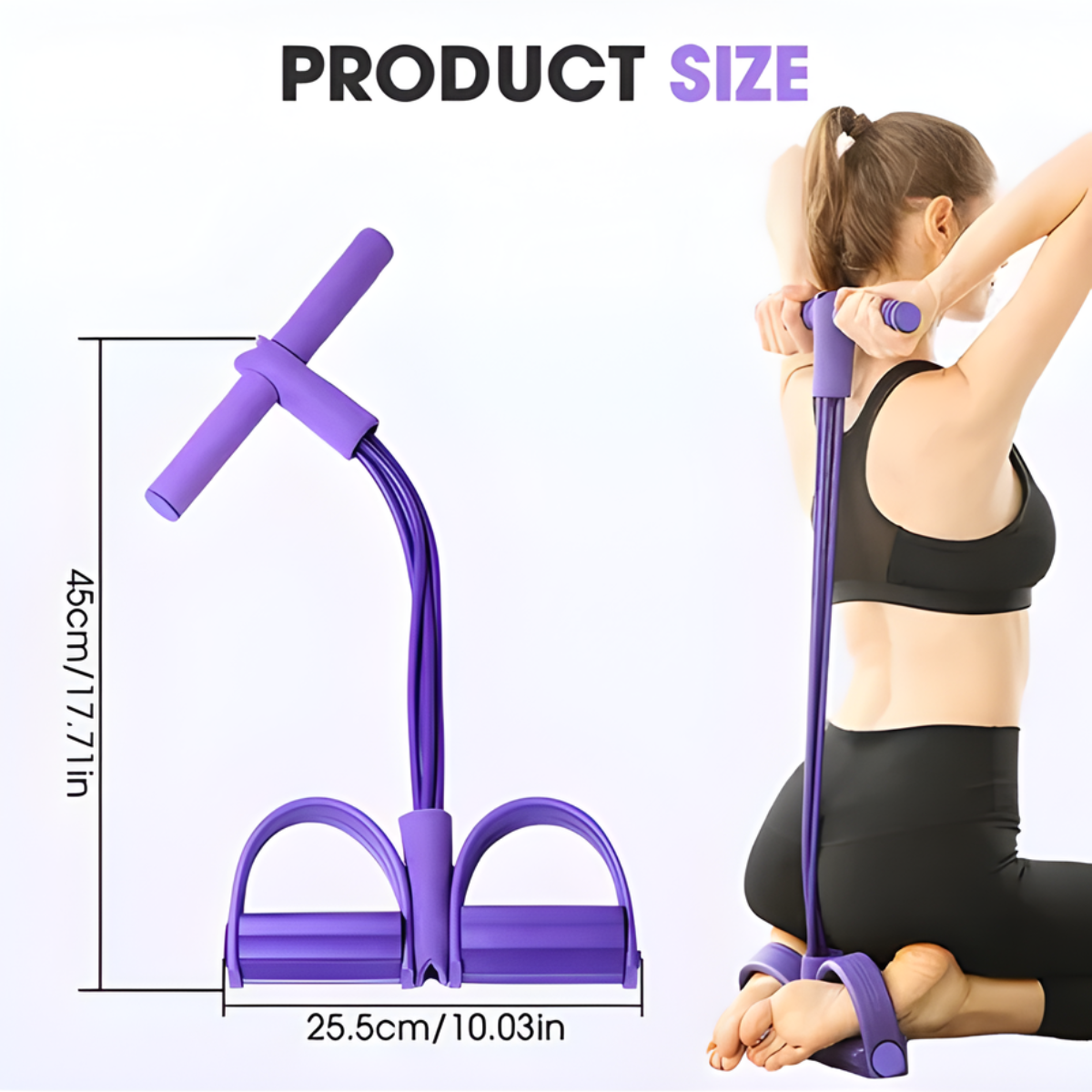 Atacado | Extensor Elástico com Pedal para Exercícios Fitness e Treino em Casa