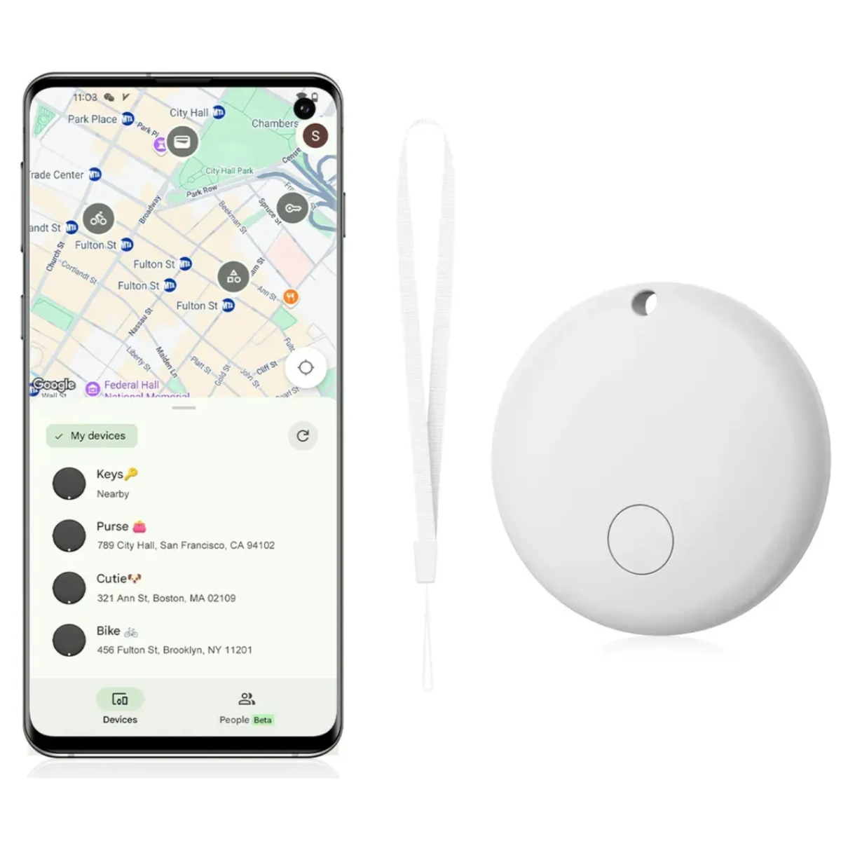 Atacado | Smart Tag Bluetooth F08-AZ Rastreador Chaves Carteira Pet
