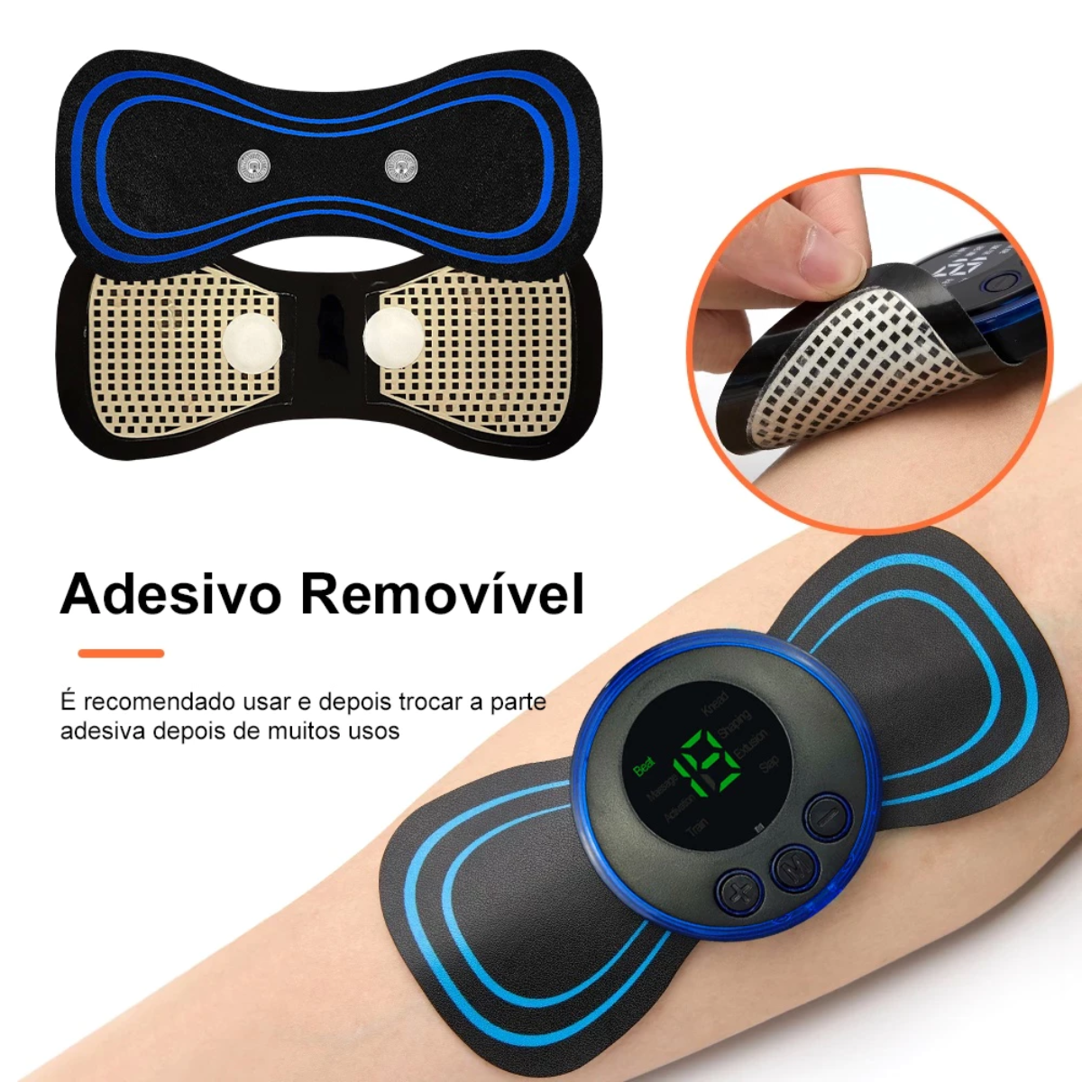Atacado | Mini Massageador Elétrico EMS Portátil Recarregável Relaxamento Muscular