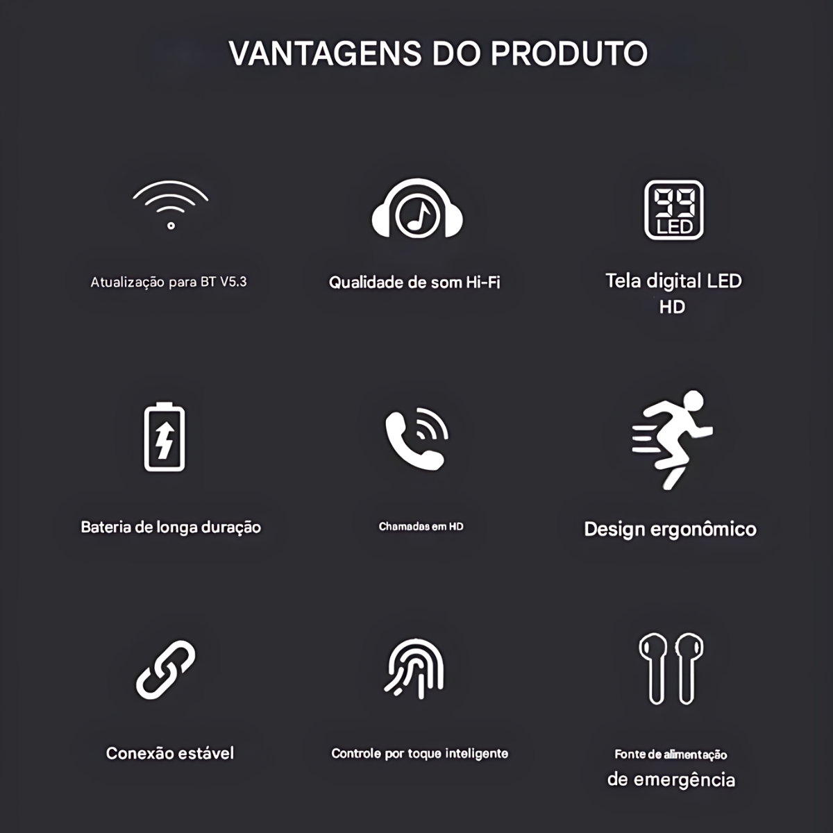 Atacado | Fone Bluetooth G20 Stereo Buds Gamer com Display LED e Modo Game