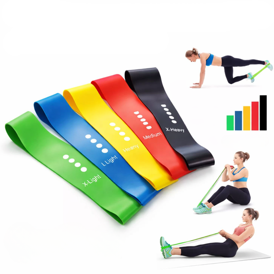 Atacado | Kit Mini Bands 5 Faixas Elásticas de Resistência para Treino e Exercícios