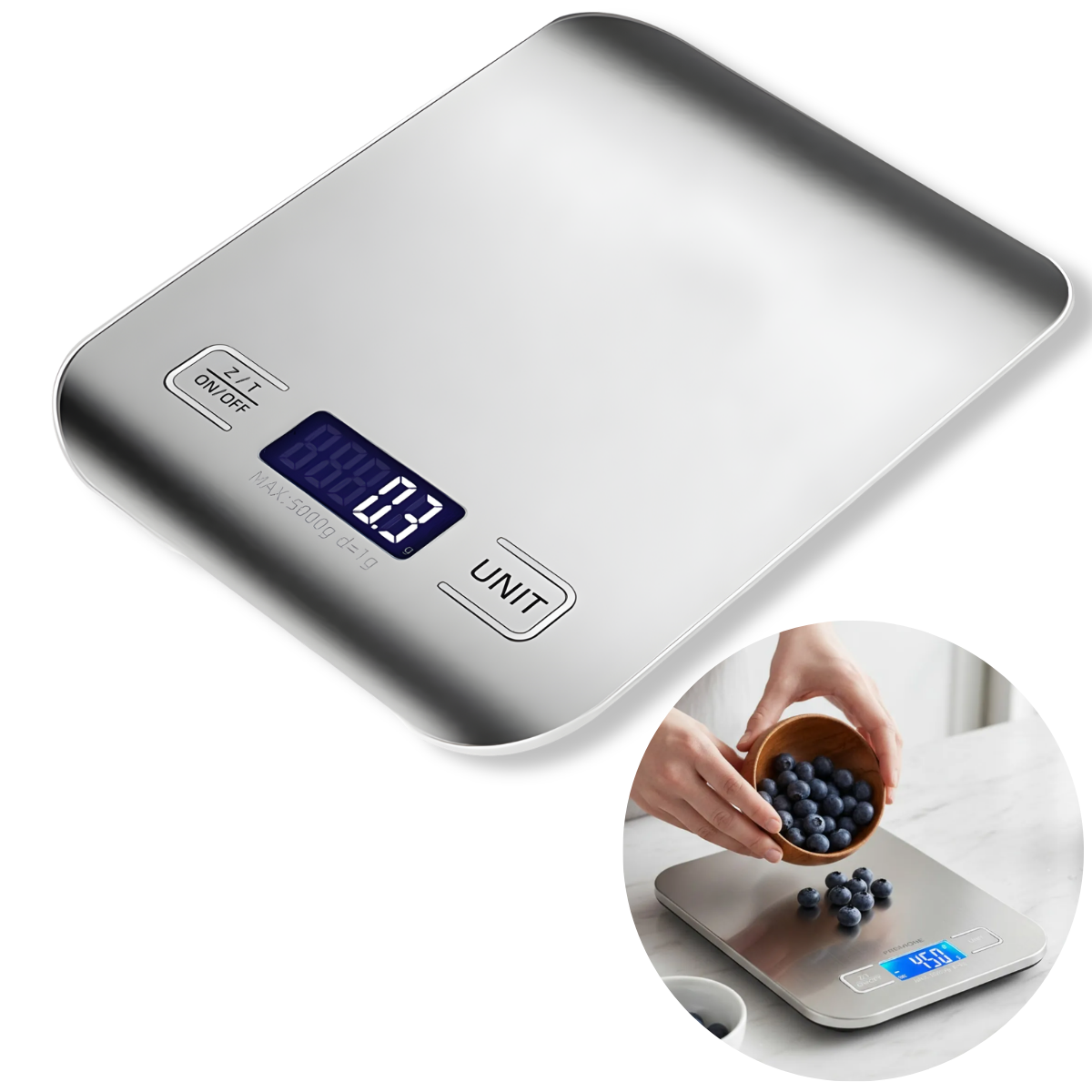 Atacado | Balança Digital de Cozinha 10kg Alta Precisão LCD Inox