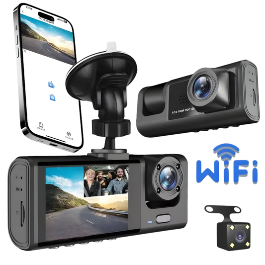 Atacado | Câmera Veicular 3 em 1 Dash Cam C309 Full HD com WiFi e Visão Noturna