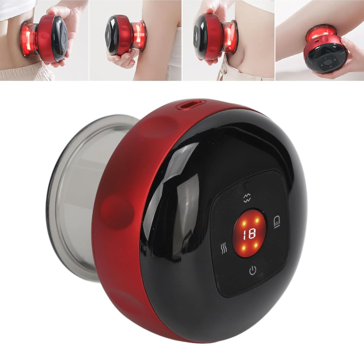 Atacado | Máquina de Ventosaterapia Elétrica Smart Cupping com Aquecimento e Luz Vermelha