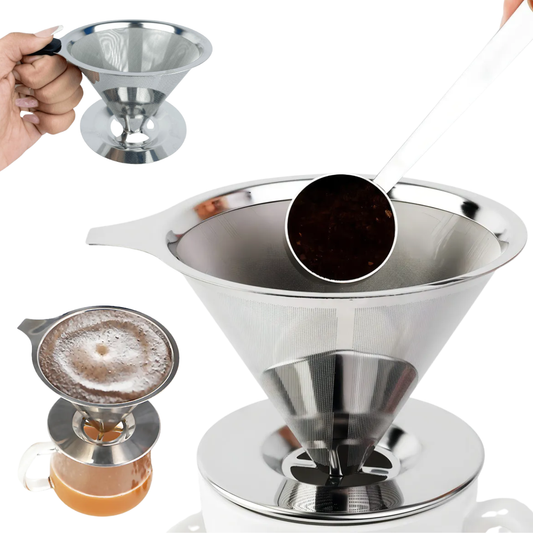 Atacado | Filtro de Café Inox Reutilizável Malha Dupla Aço Inoxidável 304