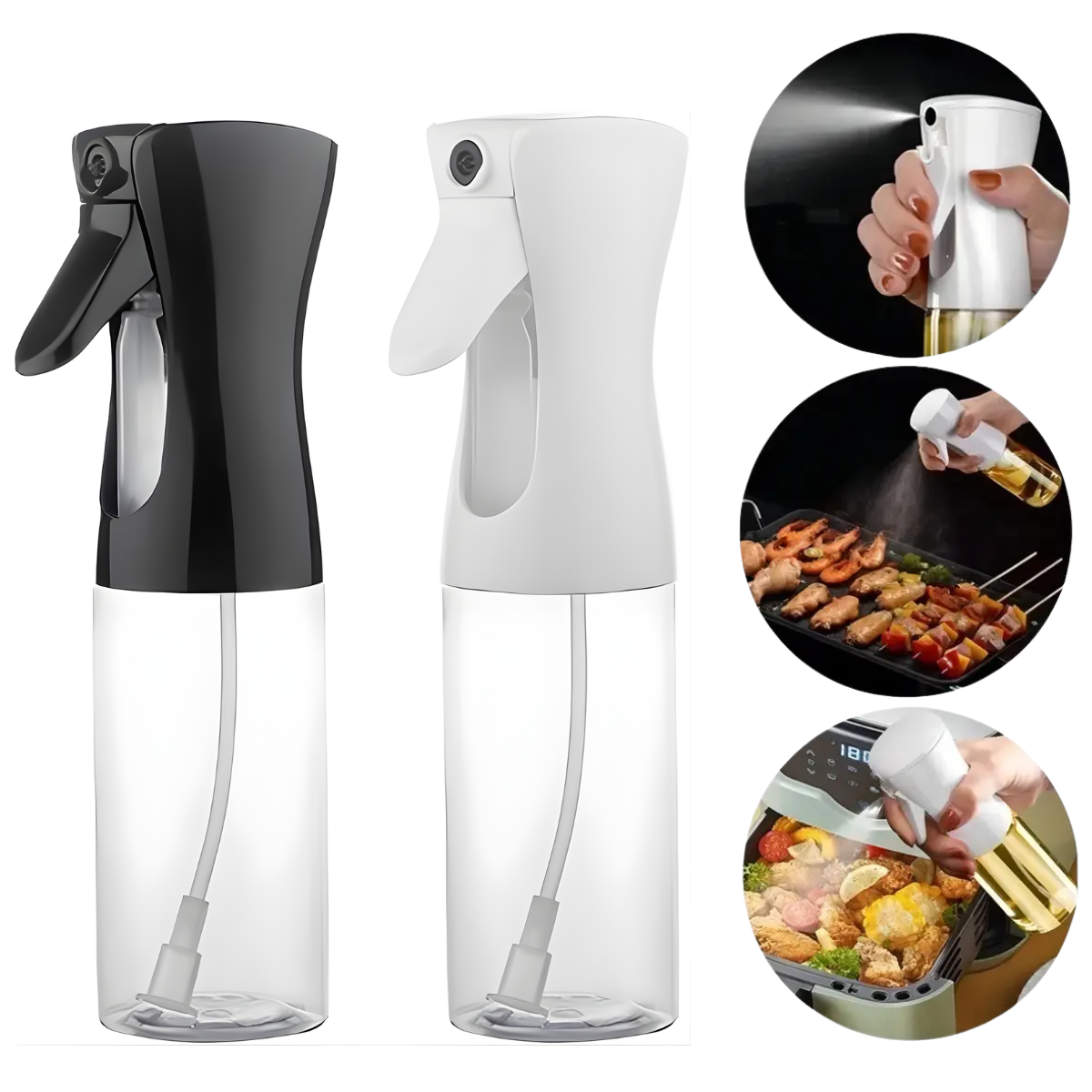 Atacado | Borrifador de Óleo e Vinagre para Air Fryer 200ml/300ml (Azeite, Shoyu e Mais)