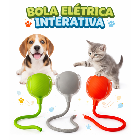 Atacado | Bola Elétrica Interativa para Pets com Cauda e Sensor de Movimento