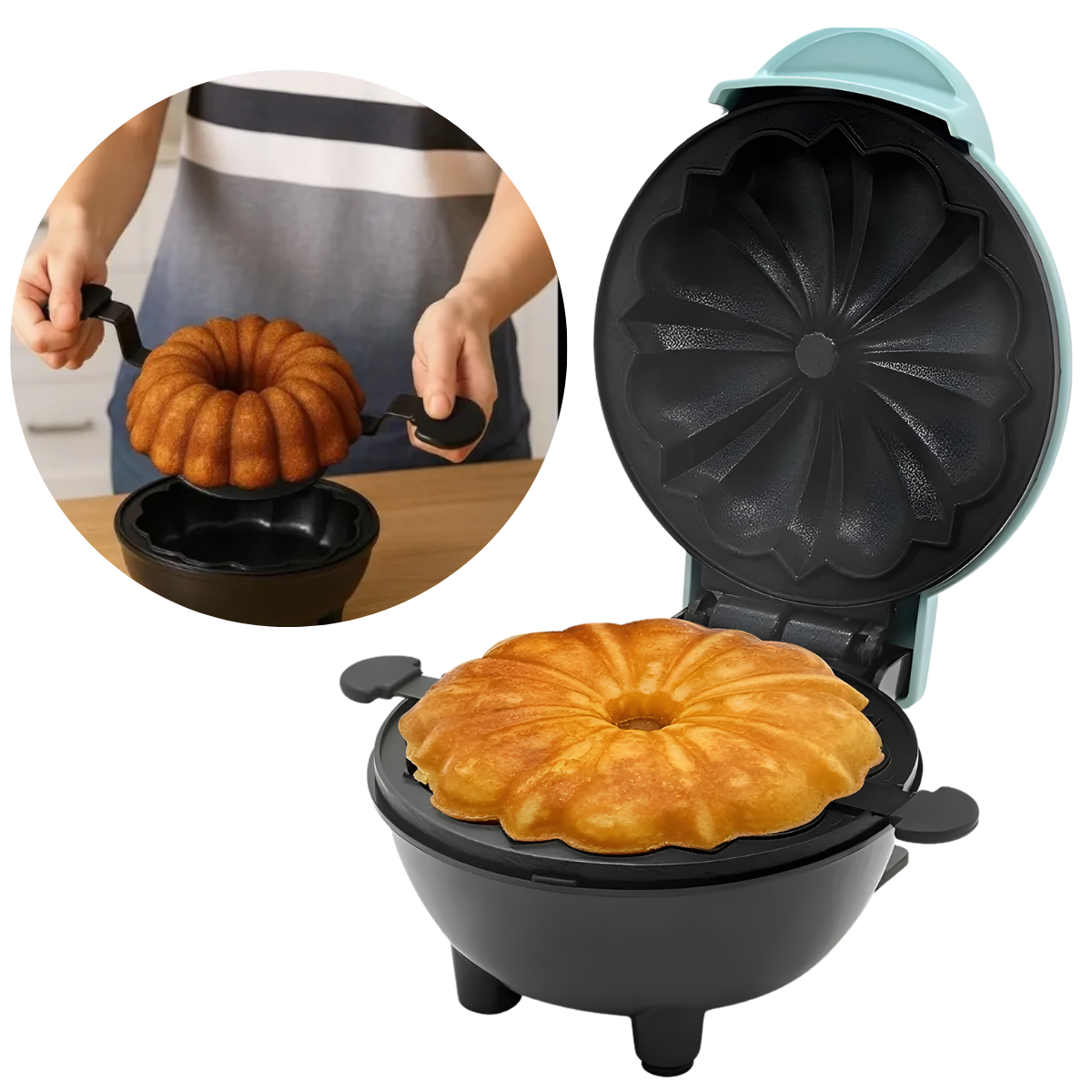 Atacado | Mini Máquina Boleira Elétrica Antiaderente Mini Bolo Bundt