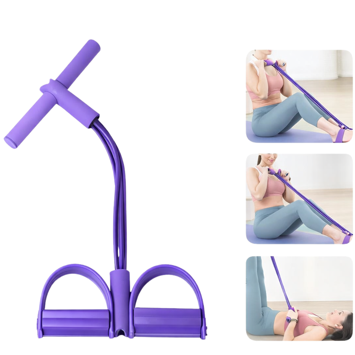 Atacado | Extensor Elástico com Pedal para Exercícios Fitness e Treino em Casa