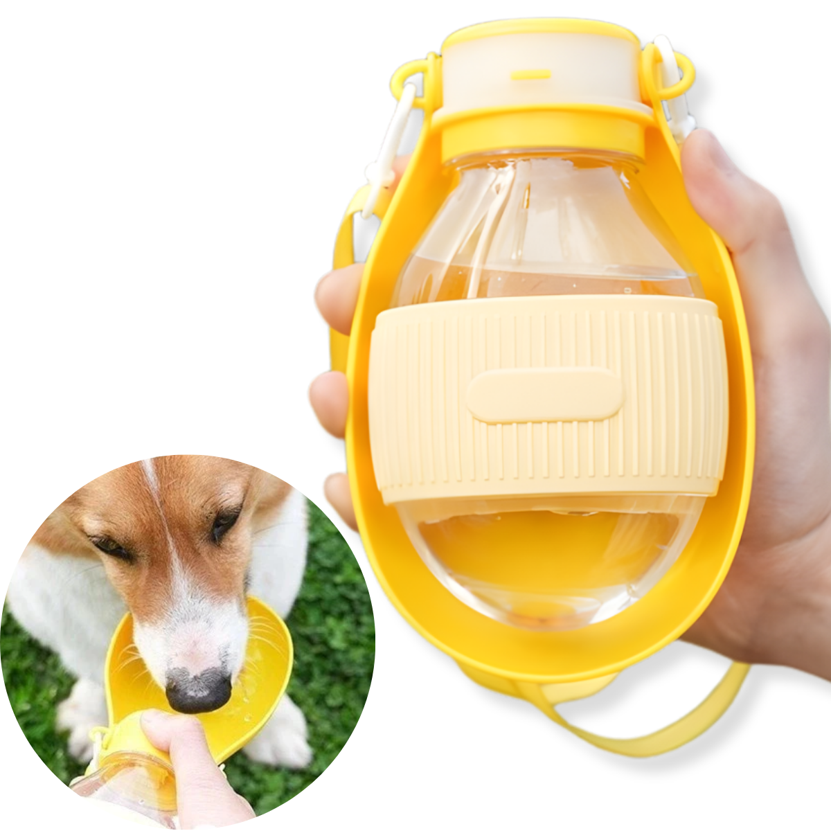 Atacado | Bebedouro Portátil Dobrável para Pets Garrafa com Tigela Silicone