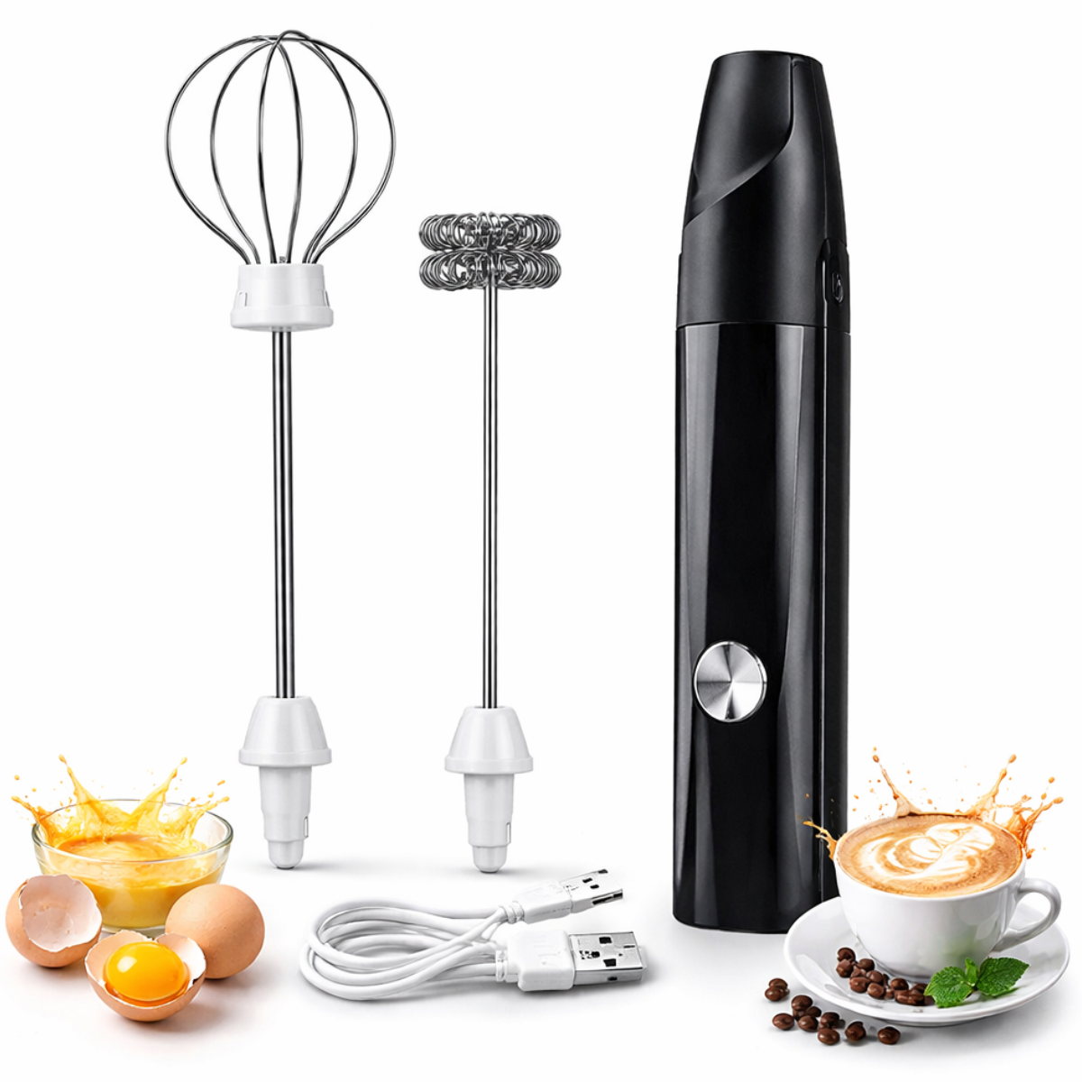 Atacado | Mixer Elétrico Portátil DDQ-10 2 em 1 Espumador e Batedor USB