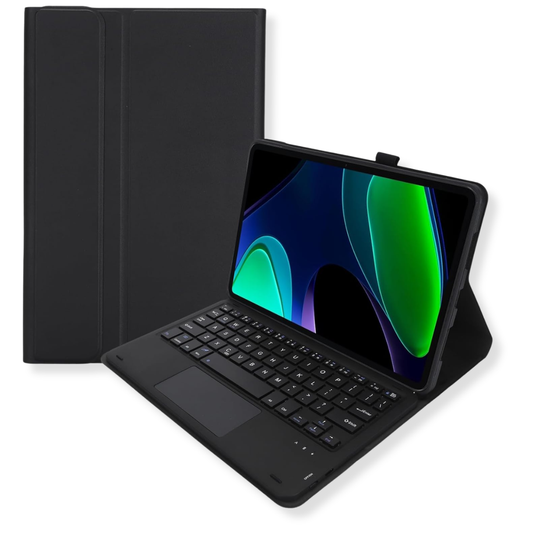 Capa com Teclado e Touchpad para Tablet – Compatível com iPad, Samsung Galaxy Tab e Redmi Pad