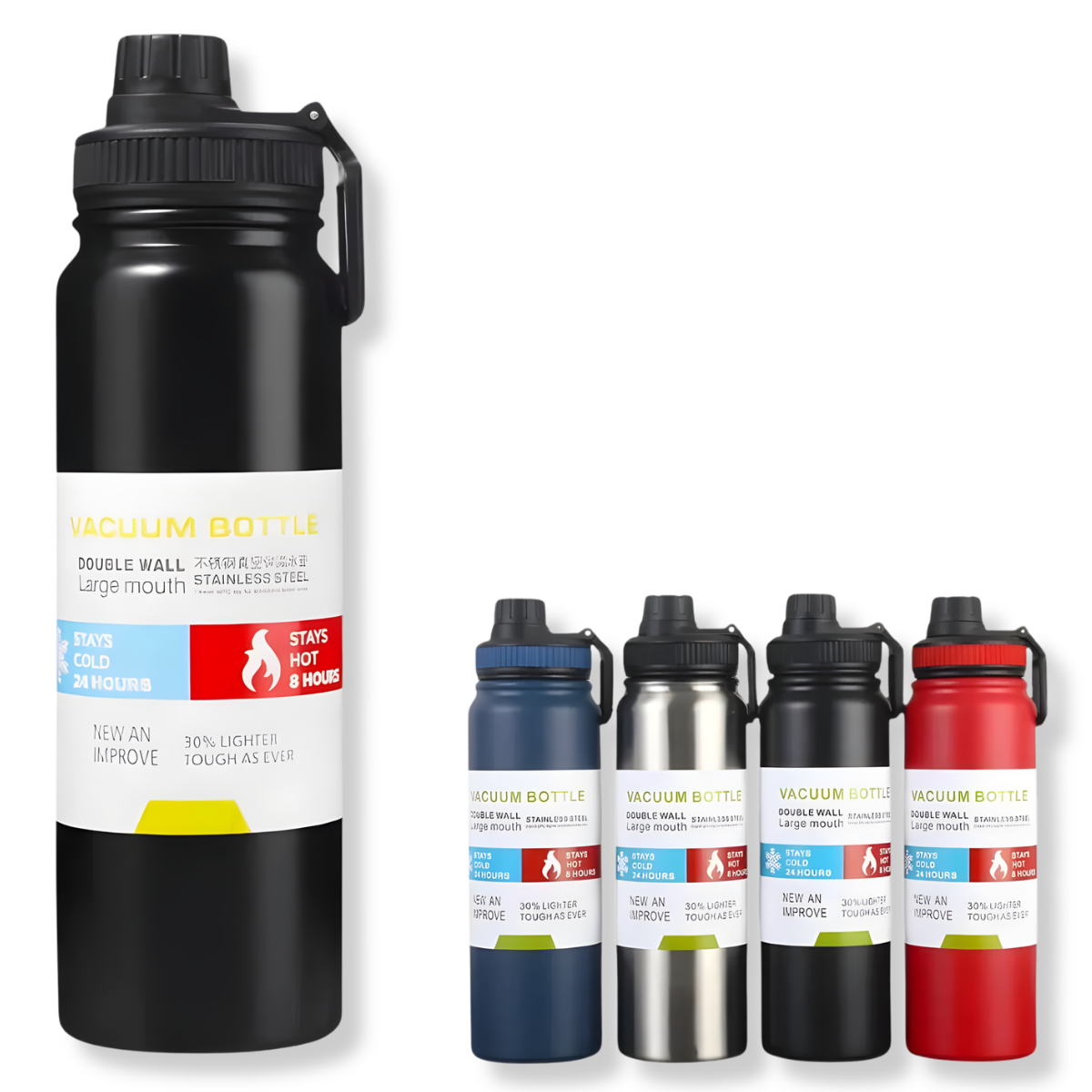 Atacado | Garrafa Térmica Inox 800ml Vacuum Bottle Frio 24h e Quente 8h