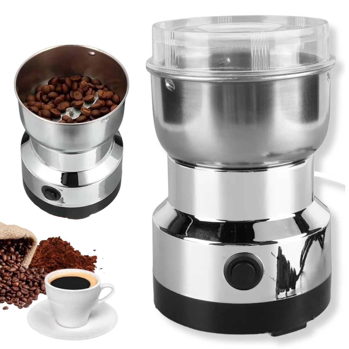 Atacado | Moedor de Café Elétrico Inox Multiuso Grãos e Temperos