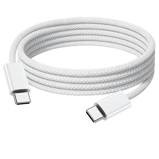 Atacado | Cabo USB-C para USB-C 60W 1m Trançado para Carregamento Rápido e Dados