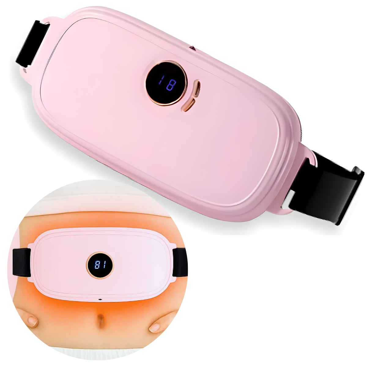 Atacado | Cinta Massageadora Térmica para Cólicas com Aquecimento e Vibração USB