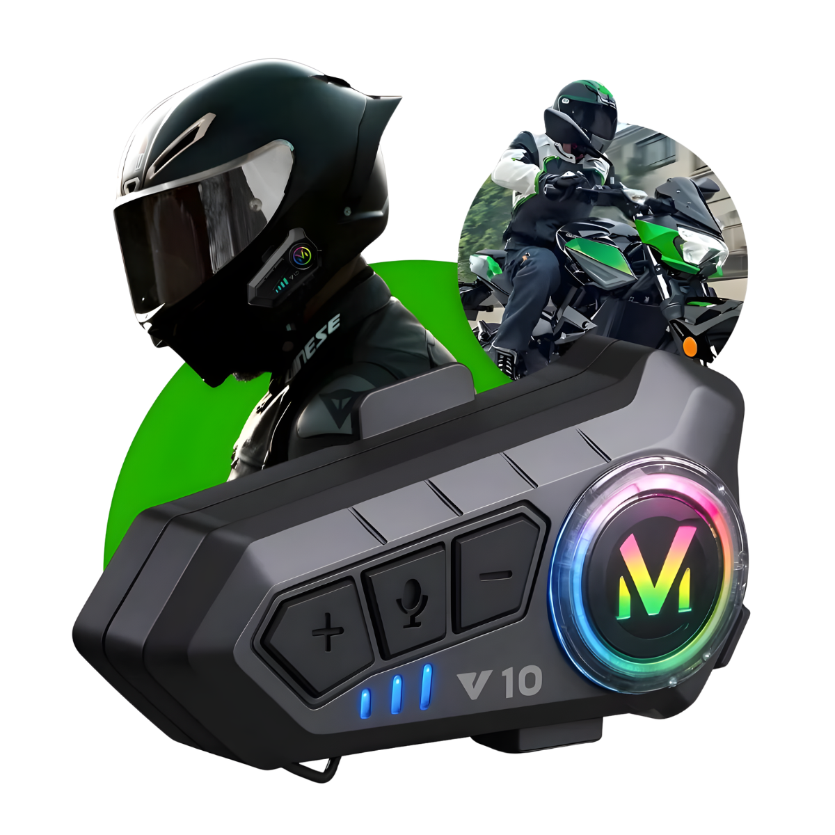 Atacado | Fone de Ouvido para Capacete Intercomunicador Bluetooth V10 – Comunicação para Moto