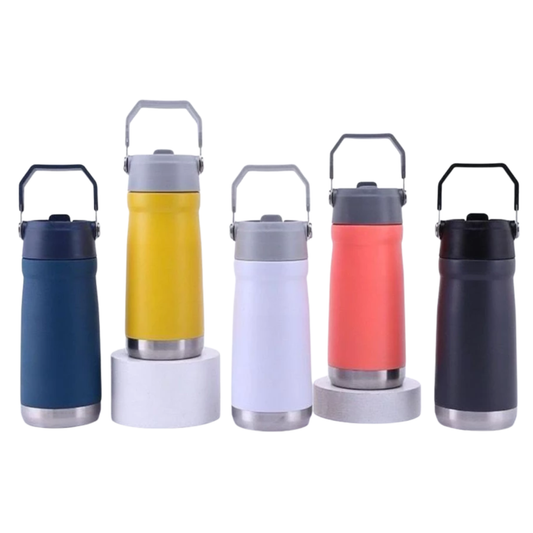 Atacado | Garrafa Térmica Flip Straw Inox com Canudo Retrátil 650ml/800ml
