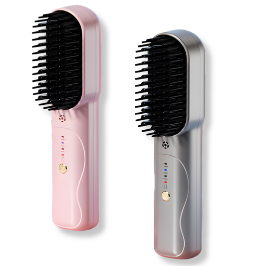 Atacado | Escova Alisadora Portátil Sem Fio - Recarregável Anti Frizz com Controle de Temperatura