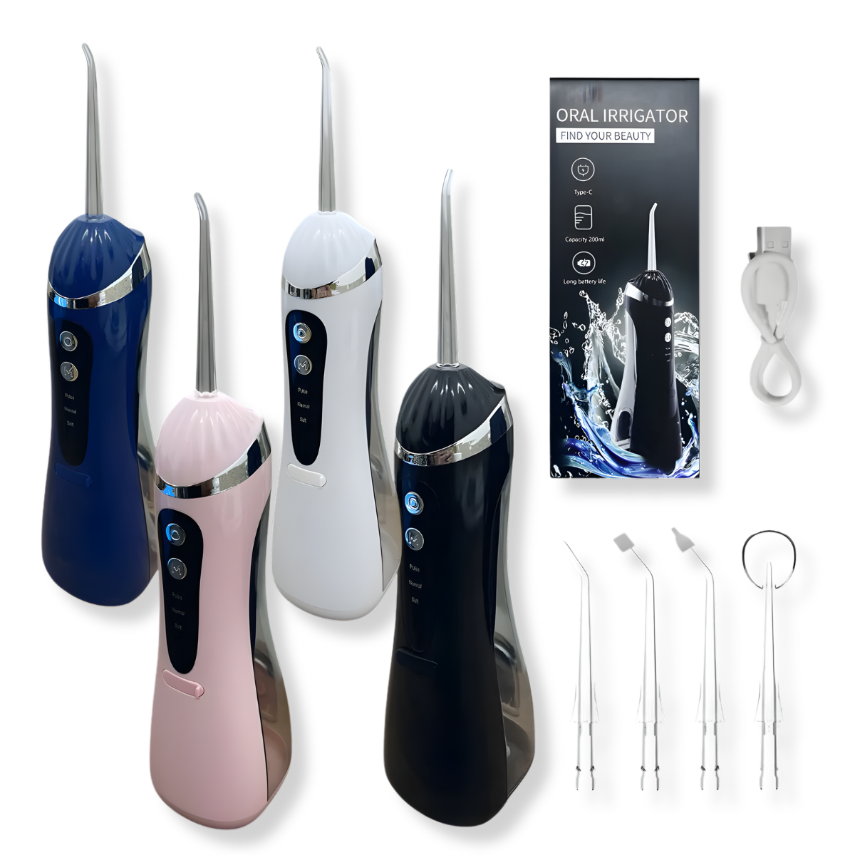 Atacado | Irrigador Oral Portátil JY-7235 Recarregável USB-C 3 Modos IPX7
