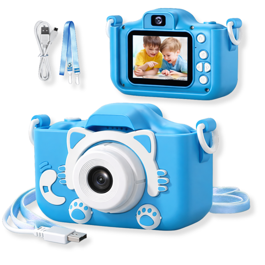 Atacado | Câmera Digital Infantil Gatinho HD 1080p com Capa de Silicone e Jogos