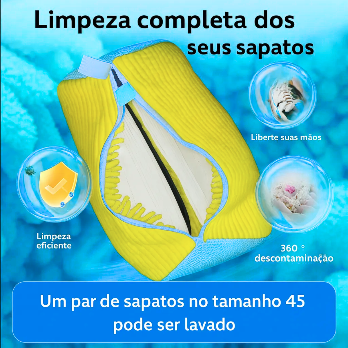 Atacado | Saco de Lavagem para Tênis Antichoque com Zíper Protetor