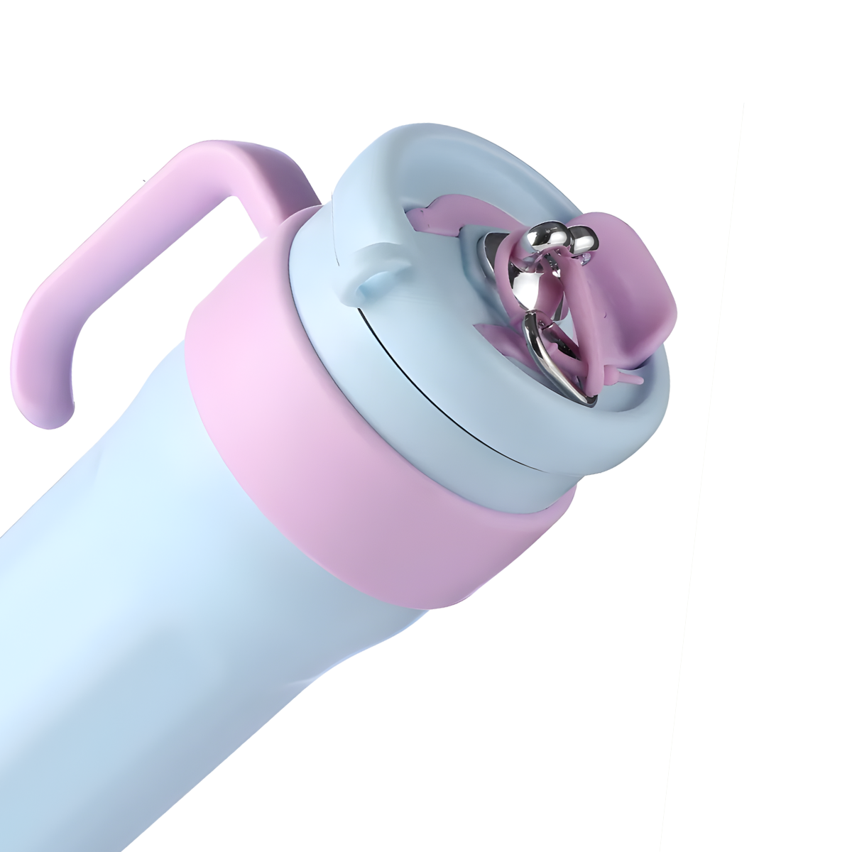 Atacado | Garrafa Térmica Inox 1200ml com Alça, Canudo de Silicone e Proteção Antiderrapante