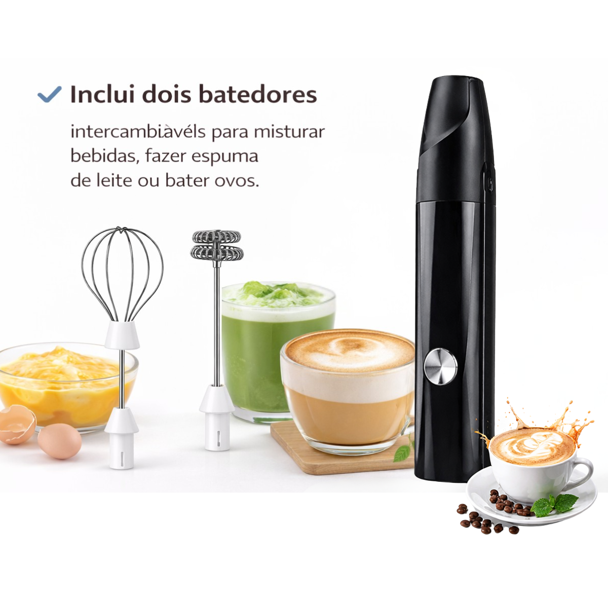 Atacado | Mixer Elétrico Portátil DDQ-10 2 em 1 Espumador e Batedor USB