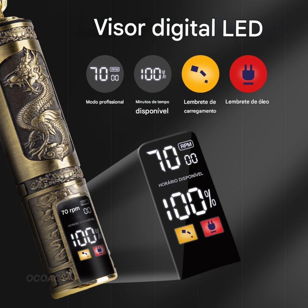 Atacado | Máquina de Acabamento Profissional T9 Dragão com Lâmina T e Display LCD