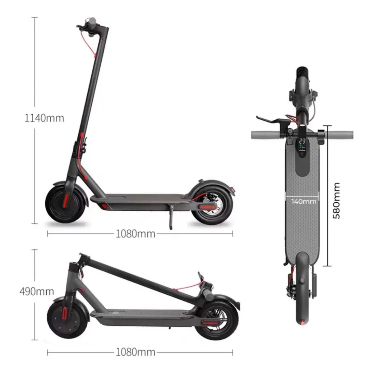 Atacado | Patinete Elétrico Dobrável 350W/500W com Bateria Recarregável e LED