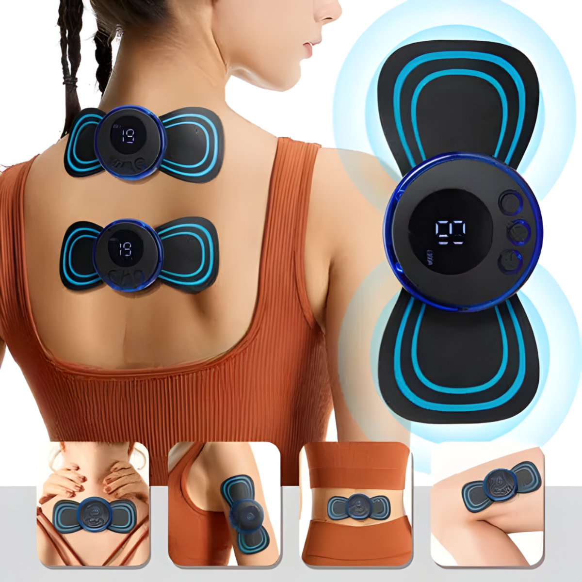 Atacado | Mini Massageador Elétrico EMS Portátil Recarregável Relaxamento Muscular
