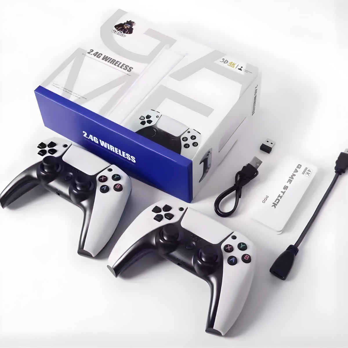Atacado | Game Stick Retro 4K com 2 Controles Sem Fio e 30.000 Jogos Clássicos