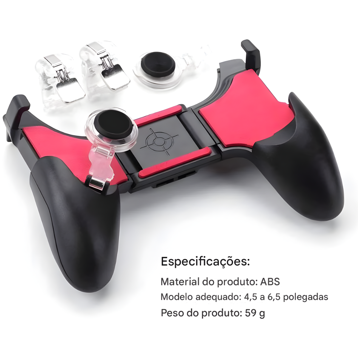 Atacado | Gamepad 5 em 1 para Celular com Gatilhos e Joystick Controle Gamer