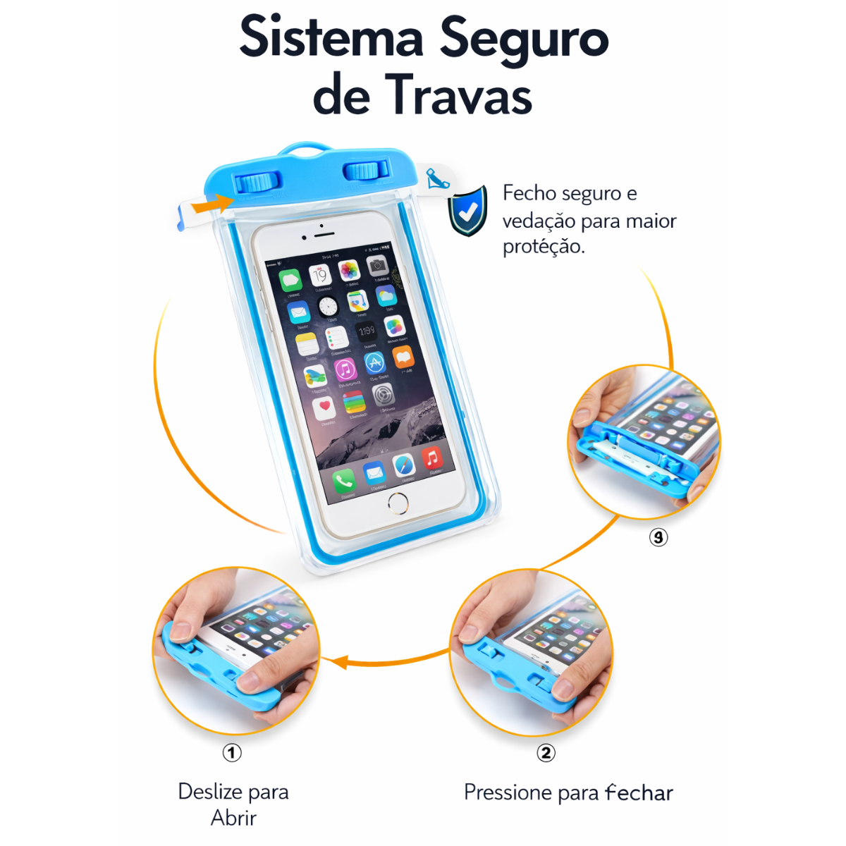 Atacado | Capa de Celular Prova D’água Universal IPX8 com Cordão de Segurança