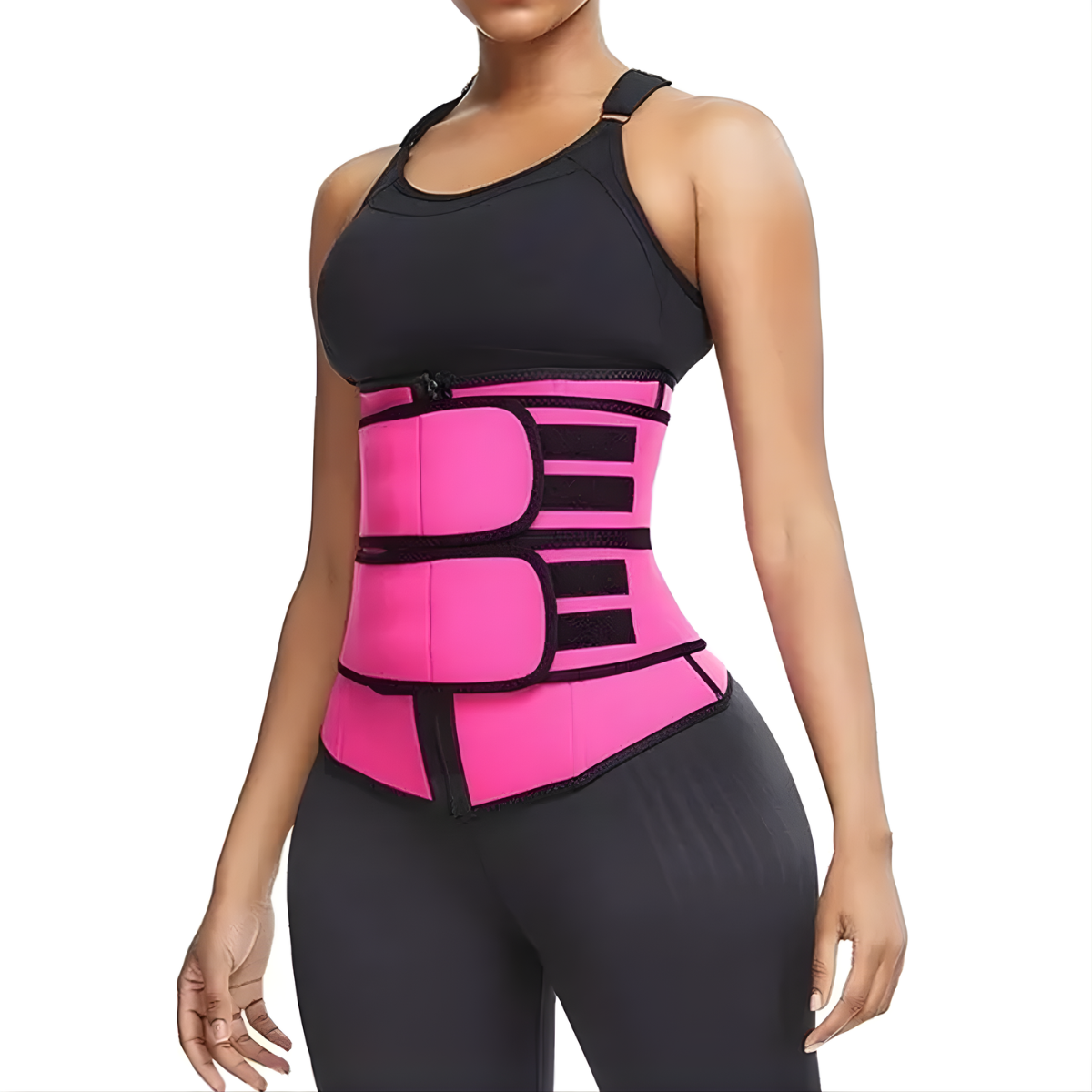 Atacado | Cinta Modeladora Neoprene Efeito Sauna Dupla Compressão com Zíper e Velcro