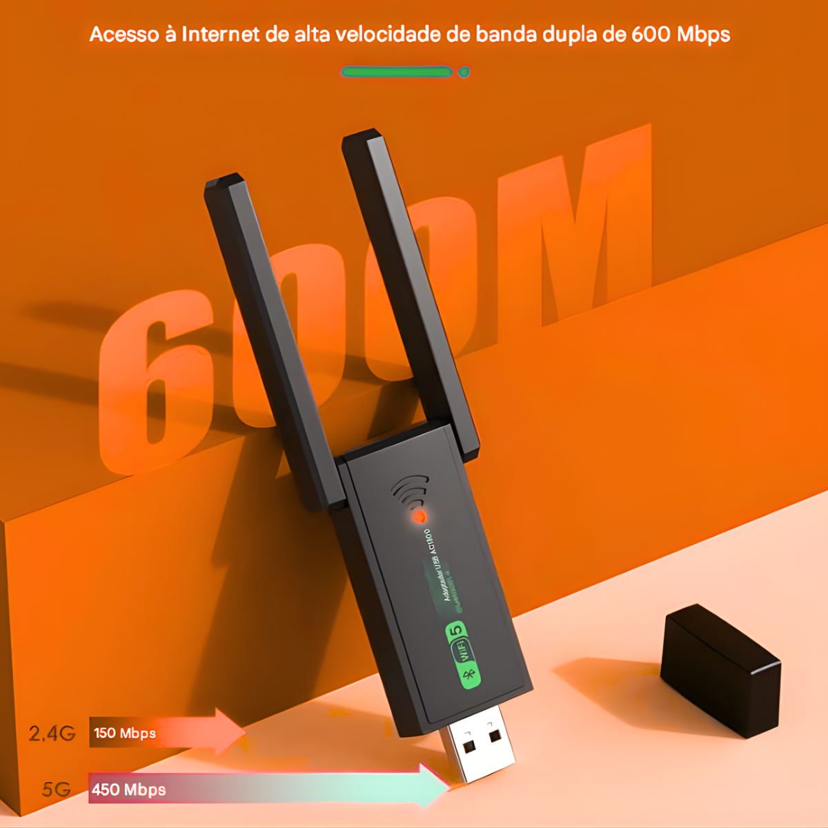 Atacado | Adaptador USB Wi-Fi 6 Dual Band + Bluetooth com Antenas USB 3.0