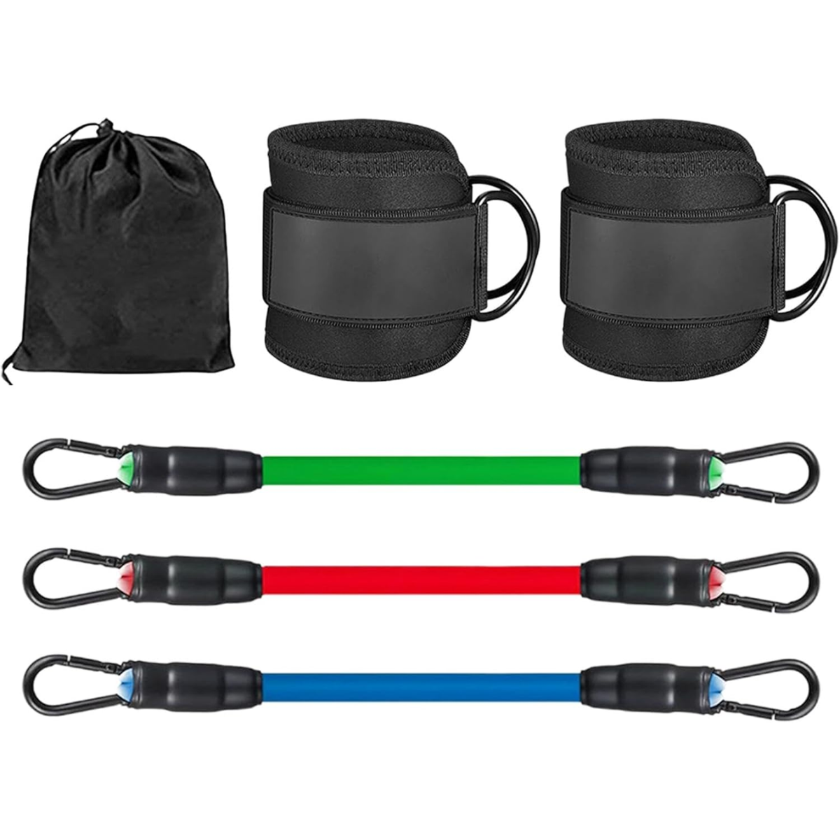 Atacado | Kit Elásticos Extensores com Tornozeleiras Treino de Glúteos e Pernas