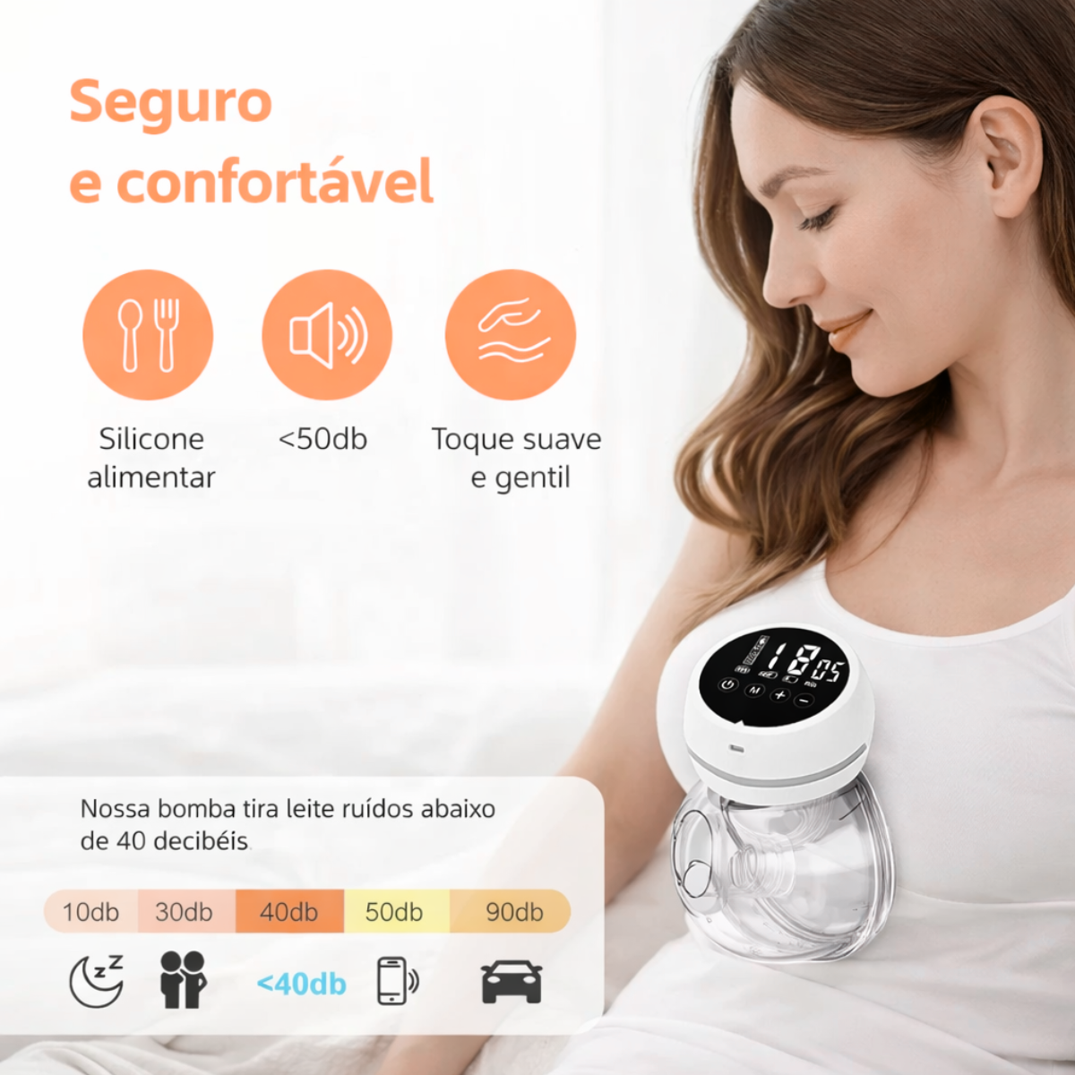 Atacado | Bomba Tira-Leite Elétrica Vestível Sem Fio Hands Free Silenciosa
