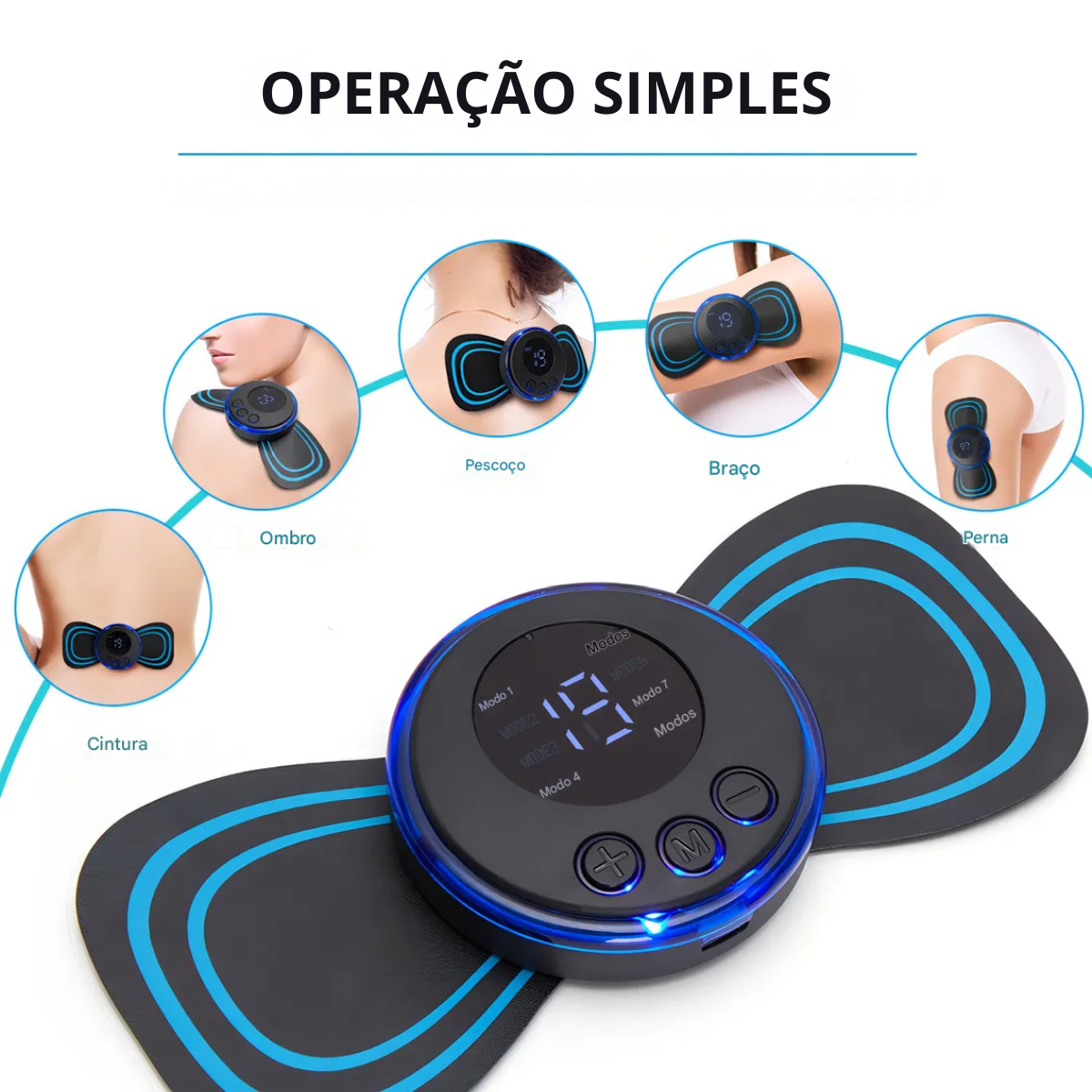 Atacado | Mini Massageador Elétrico EMS Portátil Recarregável Relaxamento Muscular