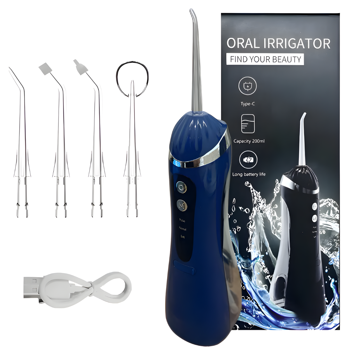 Atacado | Irrigador Oral Portátil JY-7235 Recarregável USB-C 3 Modos IPX7