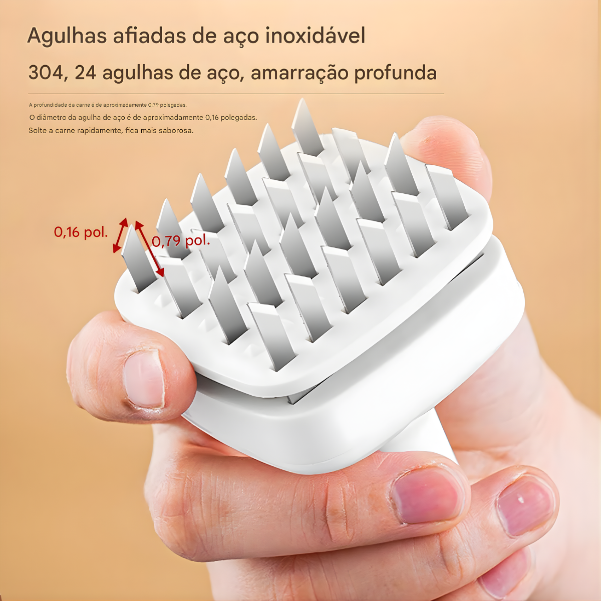 Atacado | Amaciador de Carne Profissional com Agulhas em Aço Inox