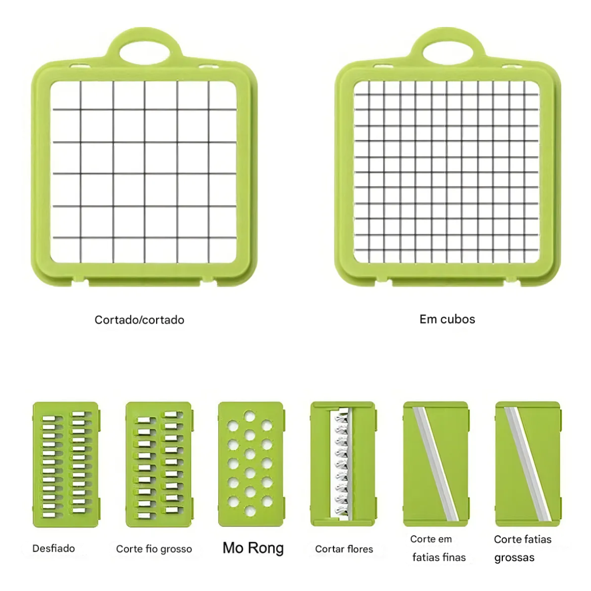 Atacado | Cortador de Legumes Multifuncional 12 em 1 com Lâminas Inox e Recipiente (Ralador e Fatiador)