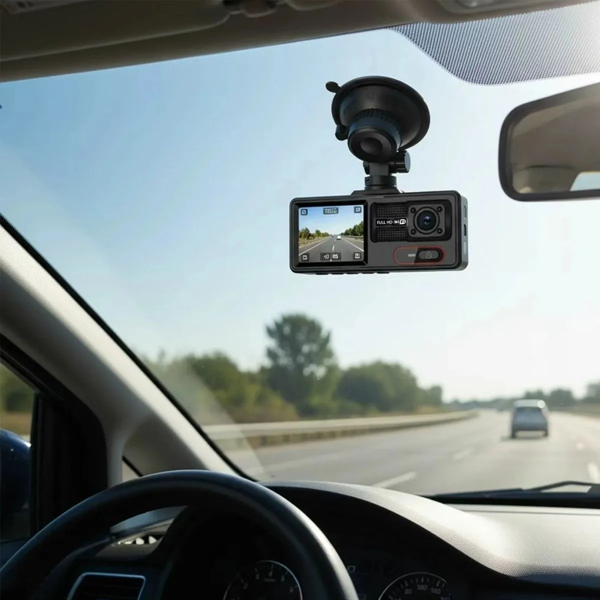 Atacado | Câmera Veicular 3 Canais Full HD 1080p com Wi-Fi e Visão Noturna para Carro