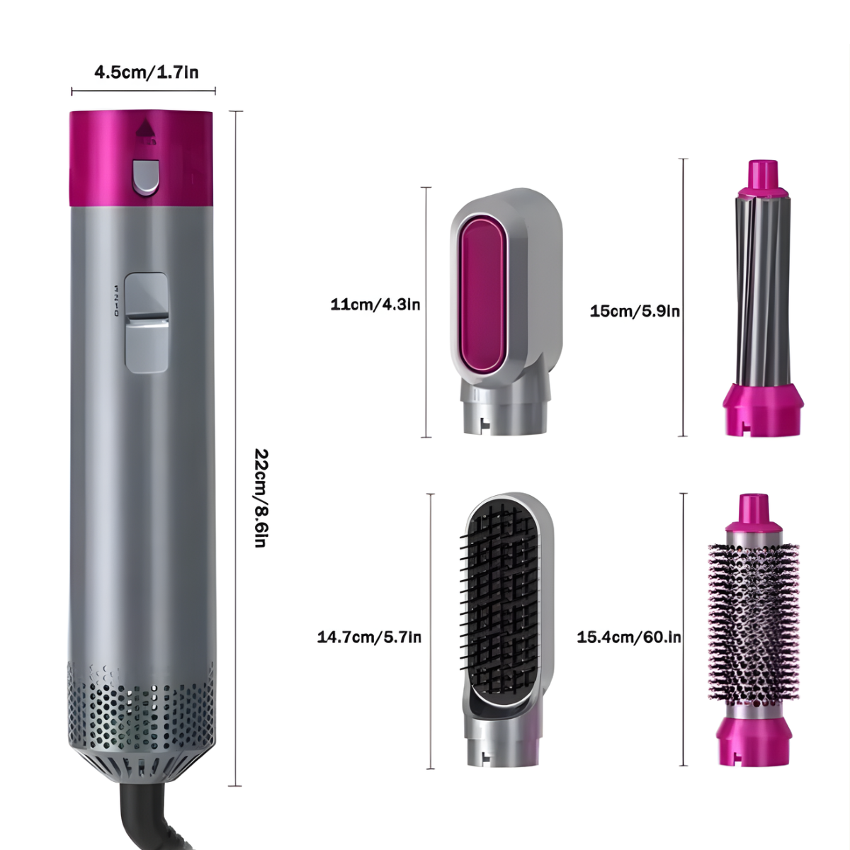 Atacado | Escova Secadora 5 em 1 Hot Air Styler Modelador de Cachos Profissional com Íons Anti-Frizz