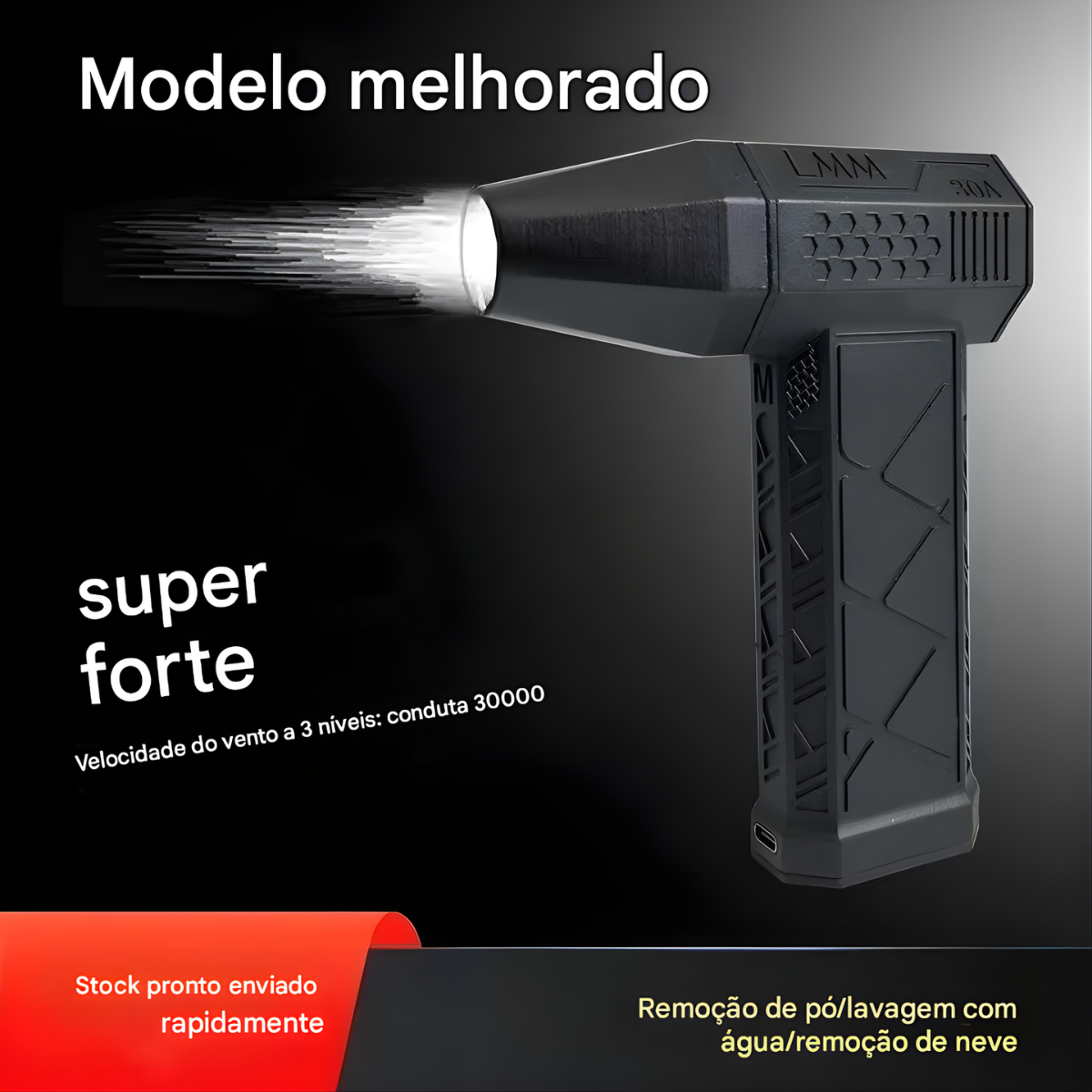 Atacado | Mini Soprador Turbo Jet Fan Portátil Recarregável USB-C Alta Potência