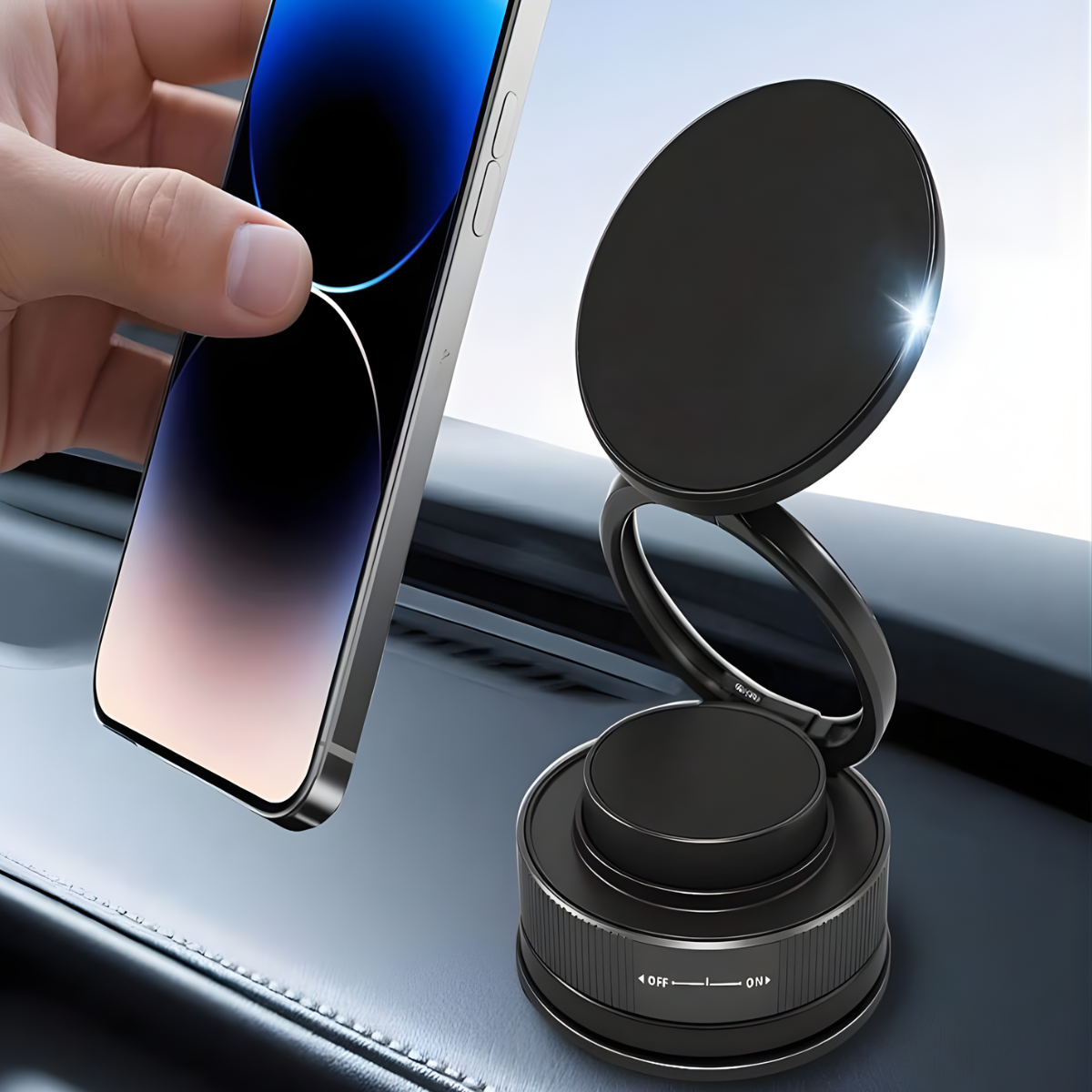 Atacado | Suporte Magnético para Celular com Ventosa Elétrica a Vácuo Recarregável